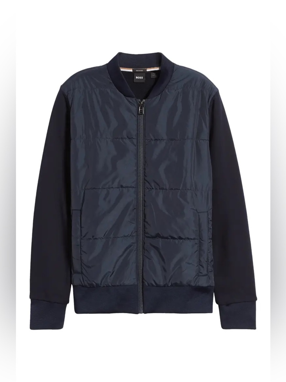 Hugo Boss mens 2XL XXL blue full zip bomber style performance jacket EUC